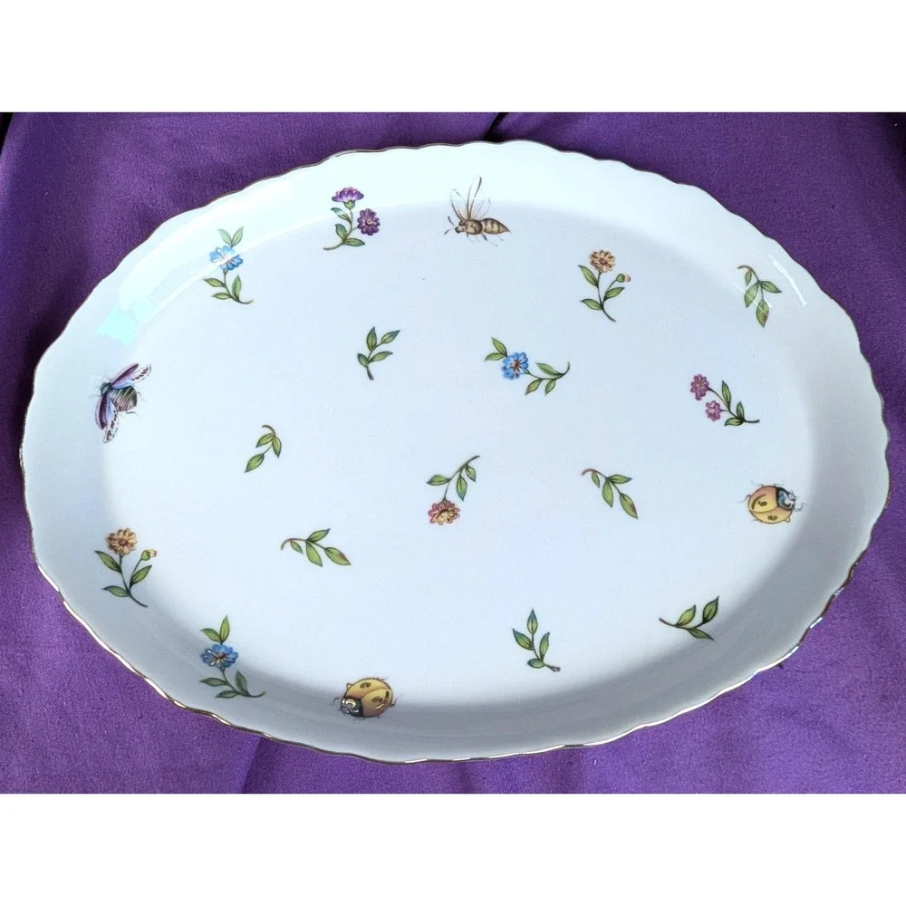 Burton + BURTON Mini Porcelain Insect Tea Set Morning Meadow 10 pieces Gold NIB
